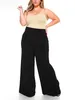 Womens plus size indossa eleganti pantaloni casual in tessuto elastico in stile sciolto 240424