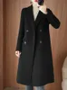 Płaszcze damskie okopy 2023 Trend mody damski płaszcz czysty wełniany jesień i zimowy płaszcz damski dwukrotny wełniany płaszcz wełniany luźne topl2403