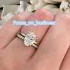 Fábrica Precio Joyas nupciales Mujeres Anillo de boda de compromiso de niñas 18K Amarillo VVS MOISSANITE Diamante Anillo Pasador de diamantes