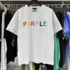 24SS Summer New Purple Brand Classic Logo Farbbriefmuster Cotton Cason Cason Kurzarm T-Shirt für Männer und Frauen