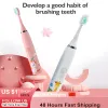 Головы электрическая зубная щетка для детей мультфильм отбеливание зубов Kid Super Sonico Vibrators Dental 360 вращающаяся щетка с 6 щетками головы