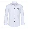 Men's Shirt Designer Business Shirt Casual Shirt High Quality Classic Long sleeved Shirt Solid Color Letter Four Seasons Shirt Plus Size