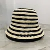 Berety w paski tkane kobiety sun hat wiosna letnia koreańska czapka modowa czapka żeńska składana na zewnątrz podróż rybaków Panama