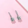 Boucles d'oreilles S925 Silver Moissanite Pendre pour femmes Boucles d'oreilles décontractées Small Simple Gentle Style Gift Saint-Valentin pour petite amie et femme