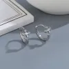 Clips CIAXY Silver Color Cross Ear Hoop Earrings for Men and Women Couples Personality Zircon Ear Buckle Punk Jewelry