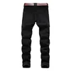 Jeans masculin Trade classique jean rétro rétro homme rythme mince décoration légère pli skinny pantalon denim mode extension stretch hop jeans jogger 240423