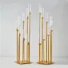 Candle Holders 4/5/10pcs 8 Heads Metal Candelabra Road Lead Table Centerpiece Gold Candelabrum Stand Pillar Candlestick Weddin