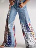 Vrouwen flare broek High Taille Slim Denim Casual Chic Vintage Skinny Trousers Y2K Fashion Floral Embroidery Button Leg Jeans 240423