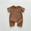 Tek parçalar erkek bebek romper kıyafetleri yaz yenidoğan ayı tek tek bebek romper tulum kızı kısa kollu pamuk toddler oyun tulum