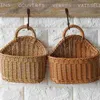 Garrafas de armazenamento parede pendurada cesta colher tecida de malha de malha de malha rústica pauzinhos de plantador