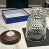 Świecane uchwyty orzechowe kryształowy kryształowy uchwyt na szyszka szklana diamentowy promieniowanie świec baza baza luksusowego wystroju domu