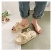 Vrouwen Sandalias Mujer Summer Fairy Style 2023 Fashion Student Platform Roman Lady Sands Flat Shoes Cute Slippers 240423