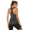 Yoga Wanayou ärmlös racerback Yoga Vest Athletic Fitness Sport Tank Topps Gym Running Training Yoga Shirts Workout Tops for Women