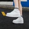 Lässige Schuhe weiblich 2024 Hochwertige runde Zehen Frauen vulkanisieren Herbst Feste Schnürsport -Damen -Plattform Sneaker