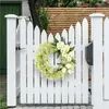 Dekorativa blommor sommarens främre dörr kransplast konstgjorda gipsophila grönt blad girland bondgård vägg hängande hänge för bröllop hem