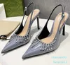 summer sexy high heel women sandals pointed toe slingback patent leather with rhinestone decor female dress sandals