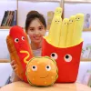 Cushions Simulation Hamburger Plush Toys Soft Food Sausage Popcorn Ice Cream Doll Pillow Girls Sofa Cushion Stuffed Birthday Gifts