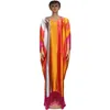 Casual jurken African Style vrouw losse jurk batwing mouw tassel vestido print mode maxi