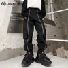Pantalon masculin Luzhen 2024 Fashion Zipper Splicing Design Original Original Stretch Jamge Loose Crayon Lz3085