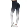 Pantaloni attivi gradiente color alta vita con leggings da yoga si adattano a sport morbidi ed elastici da corsa da corsa fuori dallo sportivo