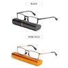 Lunettes de soleil Cadre métallique de charnière à printemps avec un boîtier de stylo portable Mini Lunettes de lecture LECTEURS LECTURES BLUE BLOCK