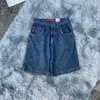 Jeans féminins jnco shorts denim hip hop y2k poche baggy hommes femmes mode d'été goth harajuku streetwear basketball