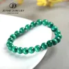 Strands Natural Semi Precious Stone Round Malachite Beads Bracelet Green Color 6mm/8mm/10mm Size For Choose Lucky Amulet Prayer