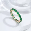 Clusterringen Kinel Full Opal Green Natural Zirkon Damesring 585 Rose Gold Vintage Wedding Bride Sieraden Luxe ontwerp Gift voor meisje