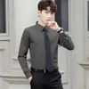 Men's Dress Shirts Male Formal Plain For Office Shirt Business Long Sleeve Red Original With Collar Tops Regular Trendyol Cool I