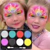 Körperfarbe Halloween Multicolor -Gesicht Körpermalmale wasserdichte ohne giftige Kinder Körperfarbe Tattoo Art Party Make -up Schönheit Farbe Palette D240424