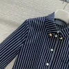 Marka koszule w tym samym stylu 2024 Nowy wiosenny lato Lapel Neck Długie rękawy moda luksusowe damskie bluzki designerskie topy 0424-16