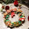 Blöcke Urlaub Weihnachtskranz Bausteine Kit Eukalyptuskranz dekoriertes Hausmodell für Weihnachten, Spielzeuggeschenk für 8+ Kinder Erwachsene