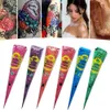 W75Q Body Paint DIY Colorful Henna Tattoo Paste Black Orange Red Green Henna Cones Indian For Temporary Tattoo Sticker Body Paint Art Cream Cone d240424