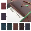 Notepad Leather Loose Leaf 6 Ring Binder Cover Notebook Lined Page Writing Journal Diary Business Office Stationery