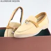 ALIAS MAE LP MULES Premium leather Beach Shoes Shoes Casual Shoes real leather Women's Oxford Shoes Slipper Half drag British style Metal accessories Color 35-42