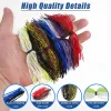 Accessories 100/50Pcs Silicone Jig Skirts DIY Fishing Bass Lure 50 Strands Spinnerbait Skirt Fishing Bait Buzzbaits Spoon Blade Squid Skirt