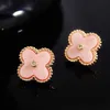 Designer charm Van High Edition Four Leaf Ear Studs Network Red Same Fashion Small Earrings Female Commuter Versatile Jewelry jewelry