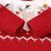 Maglioni per bambini maglione maglione ad alce stampa rossa top natalizi magliette maniche lunghe inverno vestiti casual caldi 02 anni costume da Natale