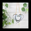 Estatuetas decorativas Lucky Love Wind Chime Metal Metal em forma de coração Horseshoe sinos Garden Home Decoration