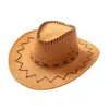 2024 Parente-Child Travel Summer Travel Sunsel Sunsined Leade Western Cowboy Cappello da Cowboy Men Donne Big Wide Brim Sun Jazz Cosplay Cap W2 240415