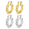 Boucles d'oreilles cerceaux Twist en acier inoxydable simple luxe Luxury Classic personnalisé Winding Femmes