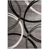 Carpets Modern Wavy Circles Design Area Rapier 5'3 "x 7'3" Gray