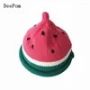 Berets DeePom Kids Winter Hats For Girls Boys Child Warm Knitted Cap Children Watermelon Beanie Bone Bonnet Chapeu