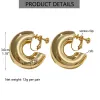 Ohrringe Vintage übergroße klobige runde Kreis -Clip -Ohrring für Frauen C Formrohr dick ohne durchbohrte Reifen Hörklammern Schmuck Trendy 2023