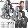 Araçlar 45pcs/set siyah self -grip saç silindirleri klipsli ısısız saç silindiri jumbo yapışkan saç silindir set salon saç giyinme kıvrımlar