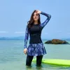 Suits 2023 Swimwear Women Long Sleeve Swimsuit Skirt 4Piece Pants Rash Guards Sunscreen Sport Surfing Suit Snorkeling Diving Wetsuit