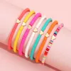 Beaded Love Heart Armband Set For Women Bohemian Colorful Soft Pottery Holiday Beach Boho Charm Armband AM3255 240423
