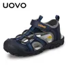 Sandals Uovo Kids Shoes Summer Summer Ase Toddler Sandals Orthopedic Sport Pu Leather Baby Boys Sandals Shoes 240423