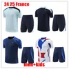 2024 French Tracksuit Soccer Jerseys Men Suit de formation à manches courtes 24 25 FRANSS CHANDAL FUTBOL GIROUD BENZEMA MBAPPE SURVOIR MAILLOT DE FOOTBAL