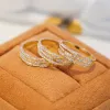 Band Caoshi Gold Color Finger Ring Female Delicate Wedding Bands Dazzling Zirconia Accessories New Fashion Engagement Jewelry Gift